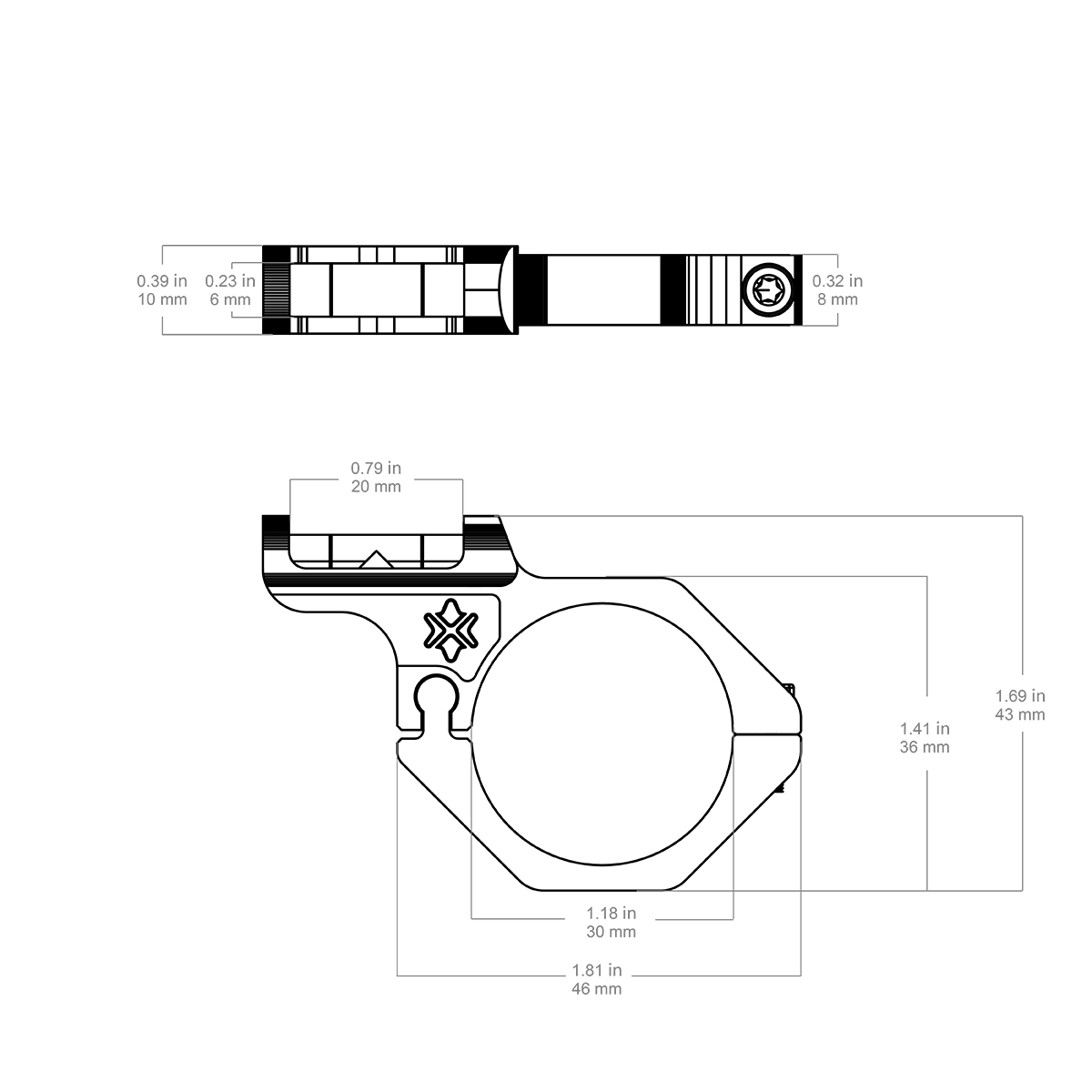 30 mm αλφάδι με φουσκωτό για σκοπευτικό
