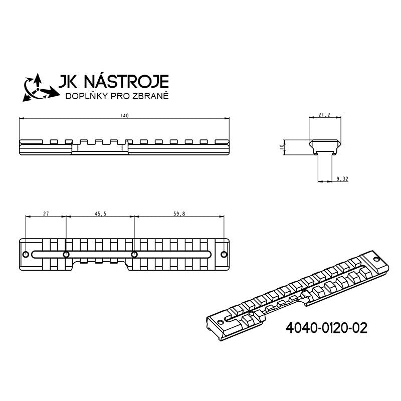 CZ 457 picatinny rail | left hand JK-N