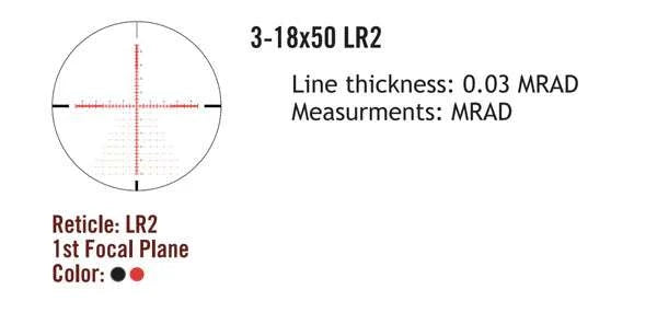 Sightmark Presidio 3-18x50 LR2 FFP τυφέκιοσκόπιο