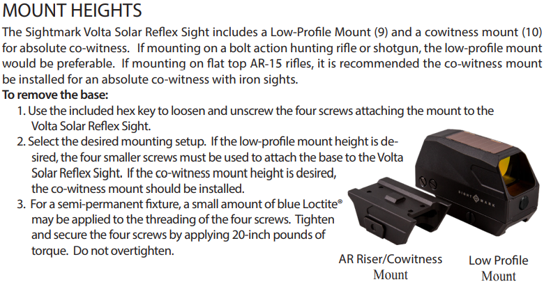 Sightmark Volta Solar σκοπευτικό κόκκινης κουκκίδας