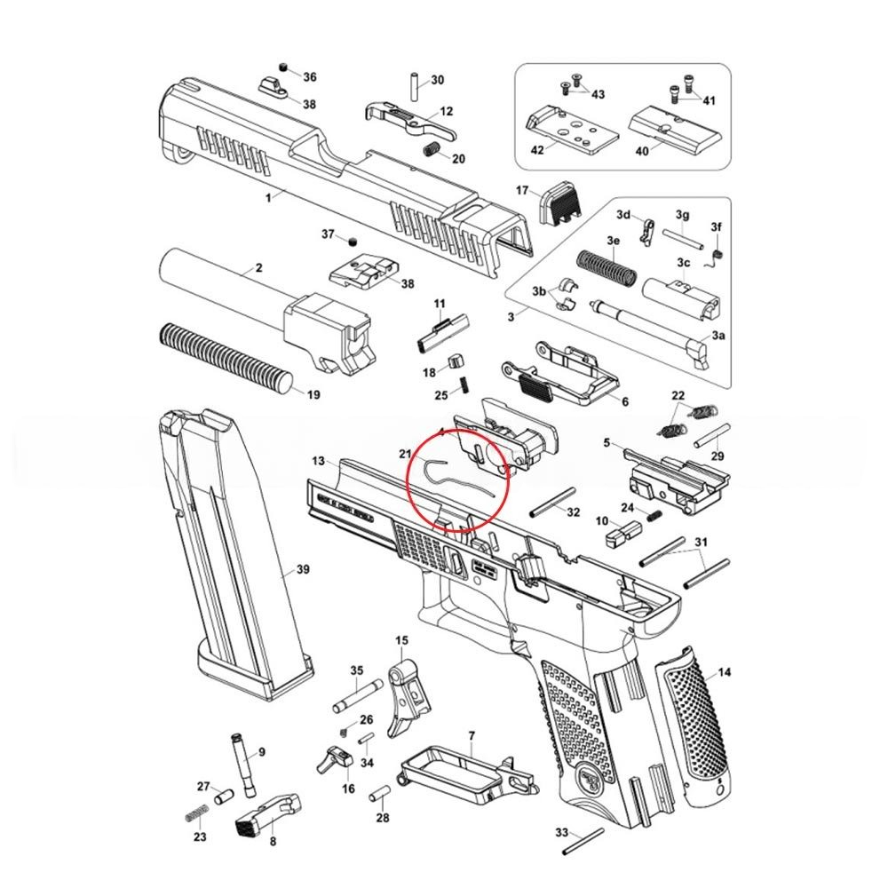 CZ P-10 ελατήριο μοχλού συγκράτησης κλείστρου