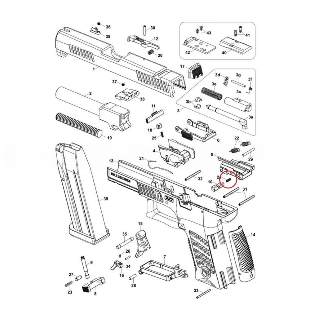 CZ P-10 ελατήριο αποσυνδέτη μπάρας σκανδάλης