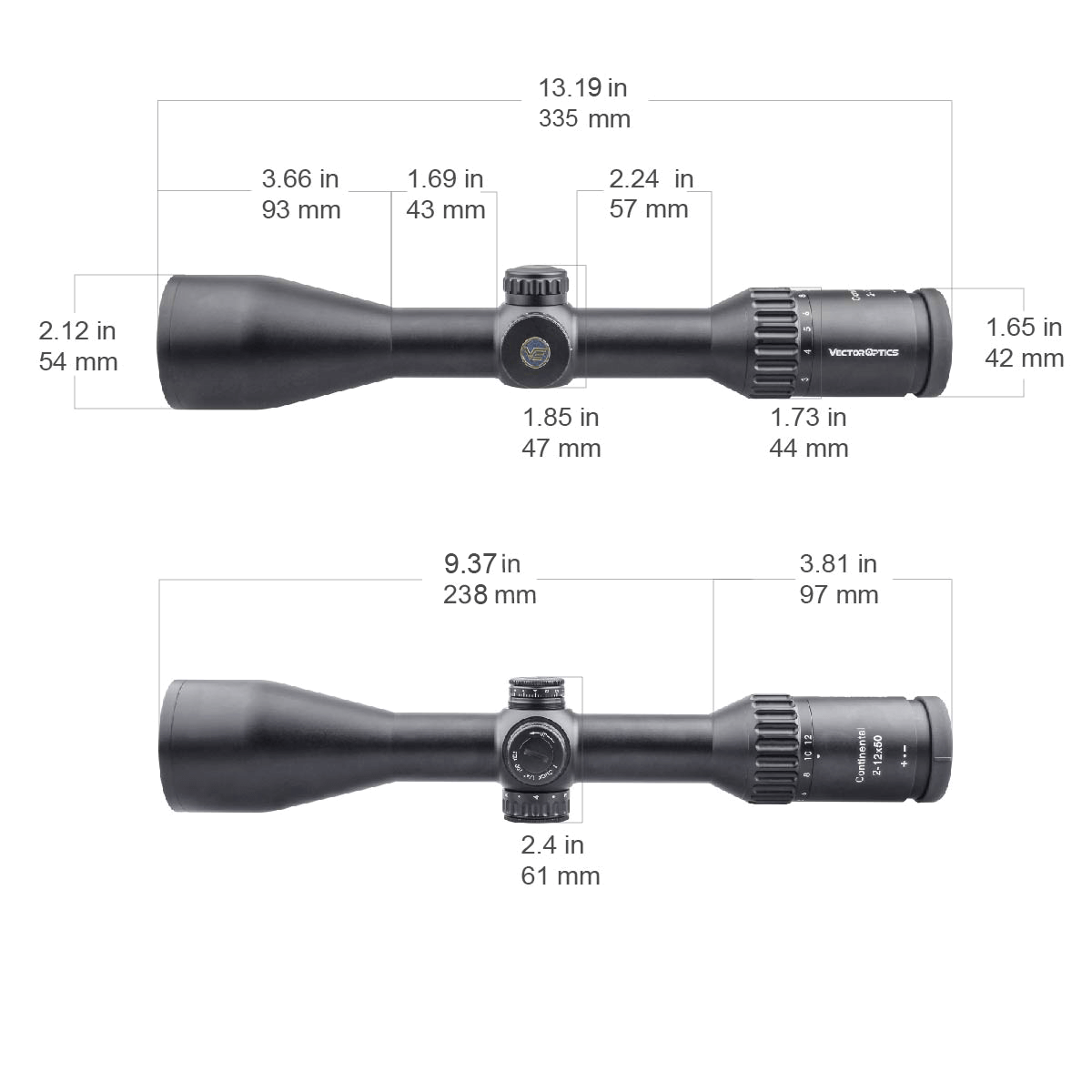 Σκόπευτρο Vector Optics Continental 2-12x50 SFP