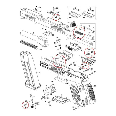 CZ P-10 σετ ελατηρίων